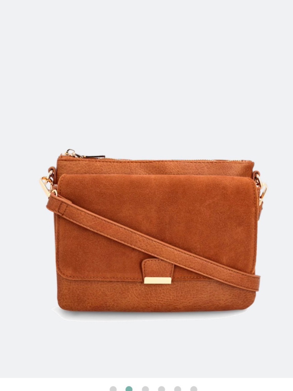 Moda Luxe Suede Crossbody Bag in Cognac Brown